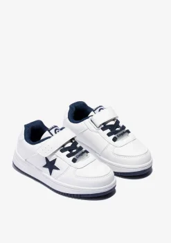 Tênis Com Luzes-Conguitos Tênis Unissex Branco Marinho Com Luzes Star
