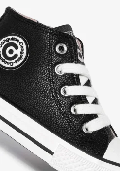Tênis Casuais-Conguitos Tênis Unissex Com Logotipo Preto Hi-Top Napa