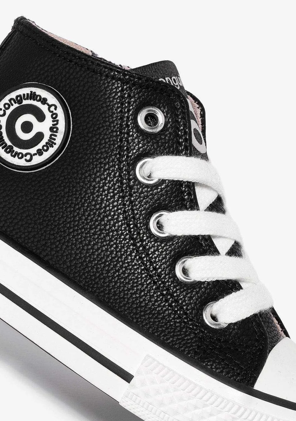 Tênis Casuais-Conguitos Tênis Unissex Com Logotipo Preto Hi-Top Napa