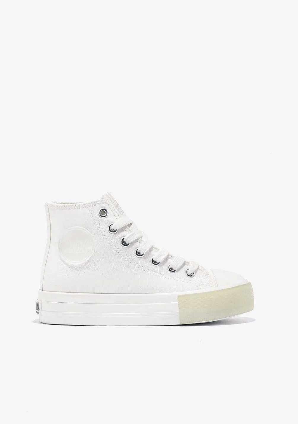 Tênis Casuais-Conguitos Tênis Unissex Com Logotipo Branco Hi-Top Em Lona Preto E Branco