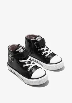 Tênis Casuais-Conguitos Tênis Unissex Preto Aderente Com Tira Hi-Top Napa