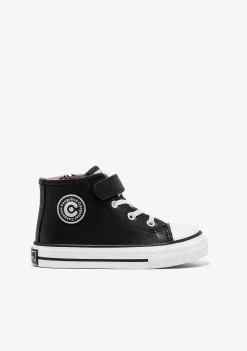 Tênis Casuais-Conguitos Tênis Unissex Preto Aderente Com Tira Hi-Top Napa