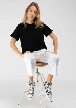 Tênis Casuais-Conguitos Tênis Unissex Preto Branco Hi-Top Lona Preto E Branco