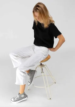Tênis Casuais-Conguitos Tênis Unissex Preto Branco Hi-Top Lona Preto E Branco