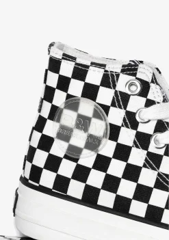 Tênis Casuais-Conguitos Tênis Unissex Preto Branco Hi-Top Lona Preto E Branco