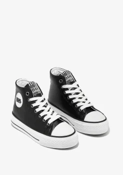Tênis Casuais-Conguitos Tênis Unissex Preto Com Logo Hi-Top Napa B&W