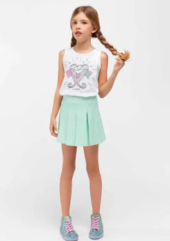 Camisetas-Conguitos Top De Menina Com Estampa De Cavalo Marinho Branco