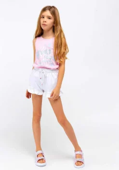 Camisetas-Conguitos Top De Menina Com Glitter Zebra Rosa