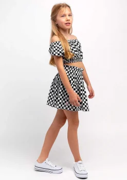 Camisetas-Conguitos Top Xadrez Preto Feminino
