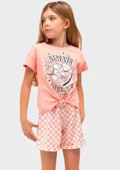 Camisetas-Conguitos T-Shirt De Menina Com Estampa Sempre Atada Laranja