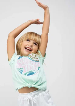 Camisetas-Conguitos T-Shirt De Menina Com No De Por Do Sol Menta