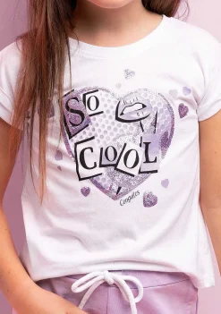 Camisetas-Conguitos T-Shirt Legal De Lantejoulas Para Menina