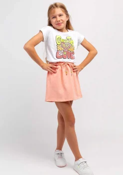 Camisetas-Conguitos T-Shirt Love Fluor Branca Com Lantejoulas Para Menina