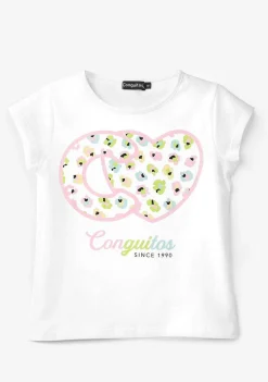 Roupas De Menina-Conguitos T-Shirt Multicolor Leopardo