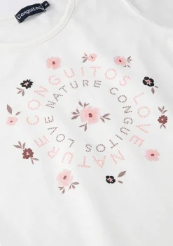 Camisetas-Conguitos T-Shirt Natureza Branca De Menina