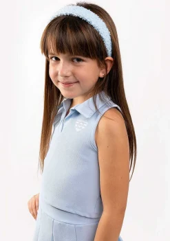 Camisetas-Conguitos T-Shirt Polo Sem Mangas Azulada De Menina