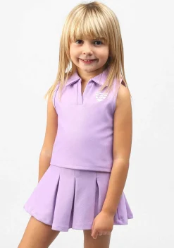 Camisetas-Conguitos T-Shirt Polo Sem Mangas Malva Para Menina