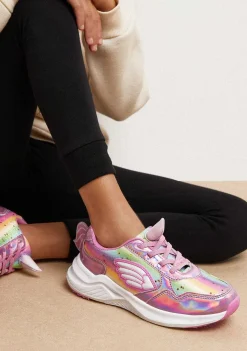 Tênis Com Luzes-Conguitos Unicornio Rosa Feminino Com Luzes Tênis
