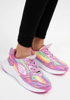 Tênis Com Luzes-Conguitos Unicornio Rosa Feminino Com Luzes Tênis