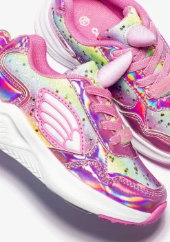 Tênis Com Luzes-Conguitos Unicornio Rosa Feminino Com Luzes Tênis