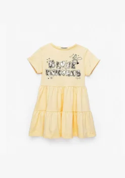 Vestidos-Conguitos Vestido Amarelo Love Unicornios De Menina
