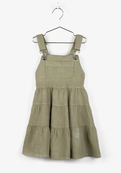 Vestidos-Conguitos Vestido Avental Caqui De Menina
