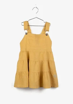 Vestidos-Conguitos Vestido Avental Mostarda Feminino