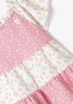Roupas De Menina-Conguitos Vestido Com Babados De Flores