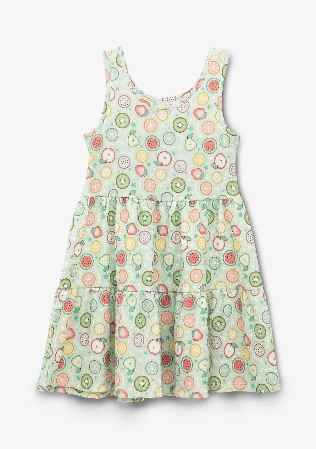 Roupas De Menina-Conguitos Vestido Menina Estampado Frutas Menta