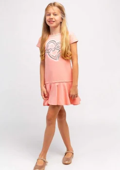 Roupas De Menina-Conguitos Vestido Coracao Laranja De Menina