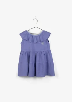 Vestidos-Conguitos Vestido De Menina Azul Marinho Com Babados