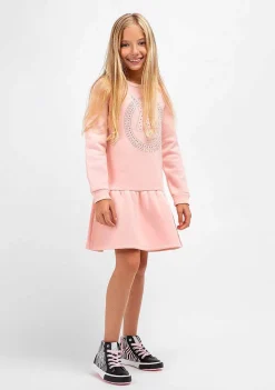 Vestido Moletom-Conguitos Vestido De Moletom Feminino Rosa Strass Unicornio