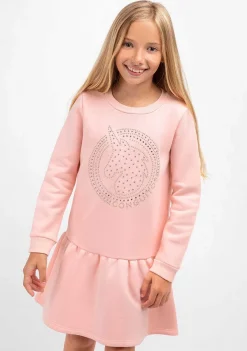 Vestido Moletom-Conguitos Vestido De Moletom Feminino Rosa Strass Unicornio