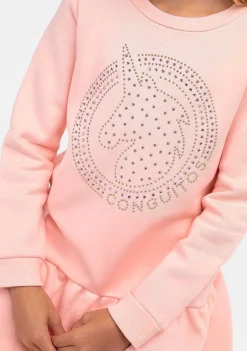 Vestido Moletom-Conguitos Vestido De Moletom Feminino Rosa Strass Unicornio
