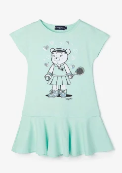 Roupas De Menina-Conguitos Vestido Esportivo Teddy Menta Para Menina