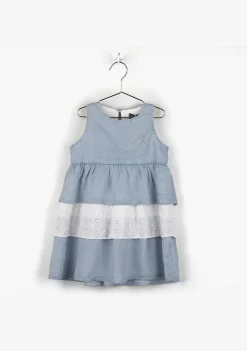 Vestidos-Conguitos Vestido Jeans Feminino Com Babados