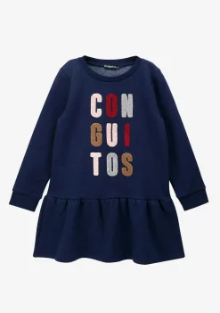Vestido Moletom-Conguitos Vestido Moletom Azul Marinho Menina