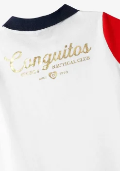 Roupas De Menina-Conguitos Vestido Polo Azul Marinho Com Babados