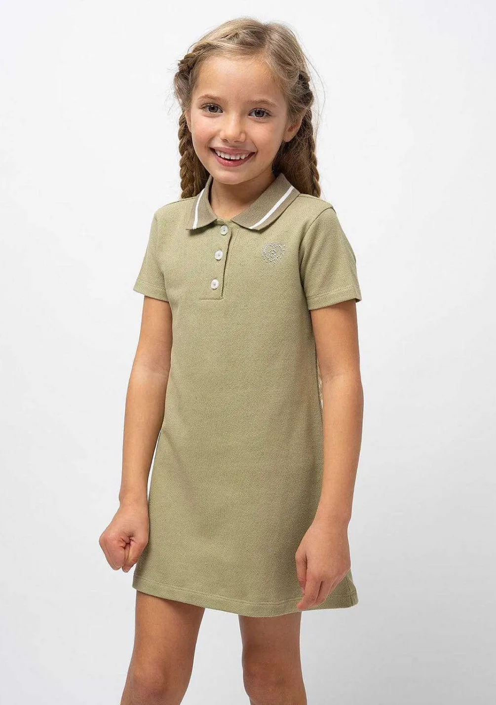 Vestidos-Conguitos Vestido Polo Caqui De Menina