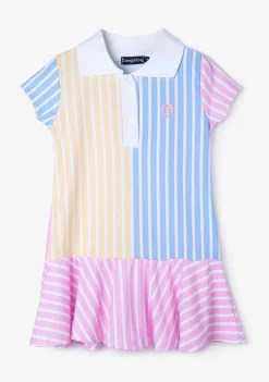 Vestidos-Conguitos Vestido Polo Feminino Patchwork Multicolorido