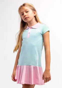 Roupas De Menina-Conguitos Vestido Polo Feminino Patchwork Multicolorido