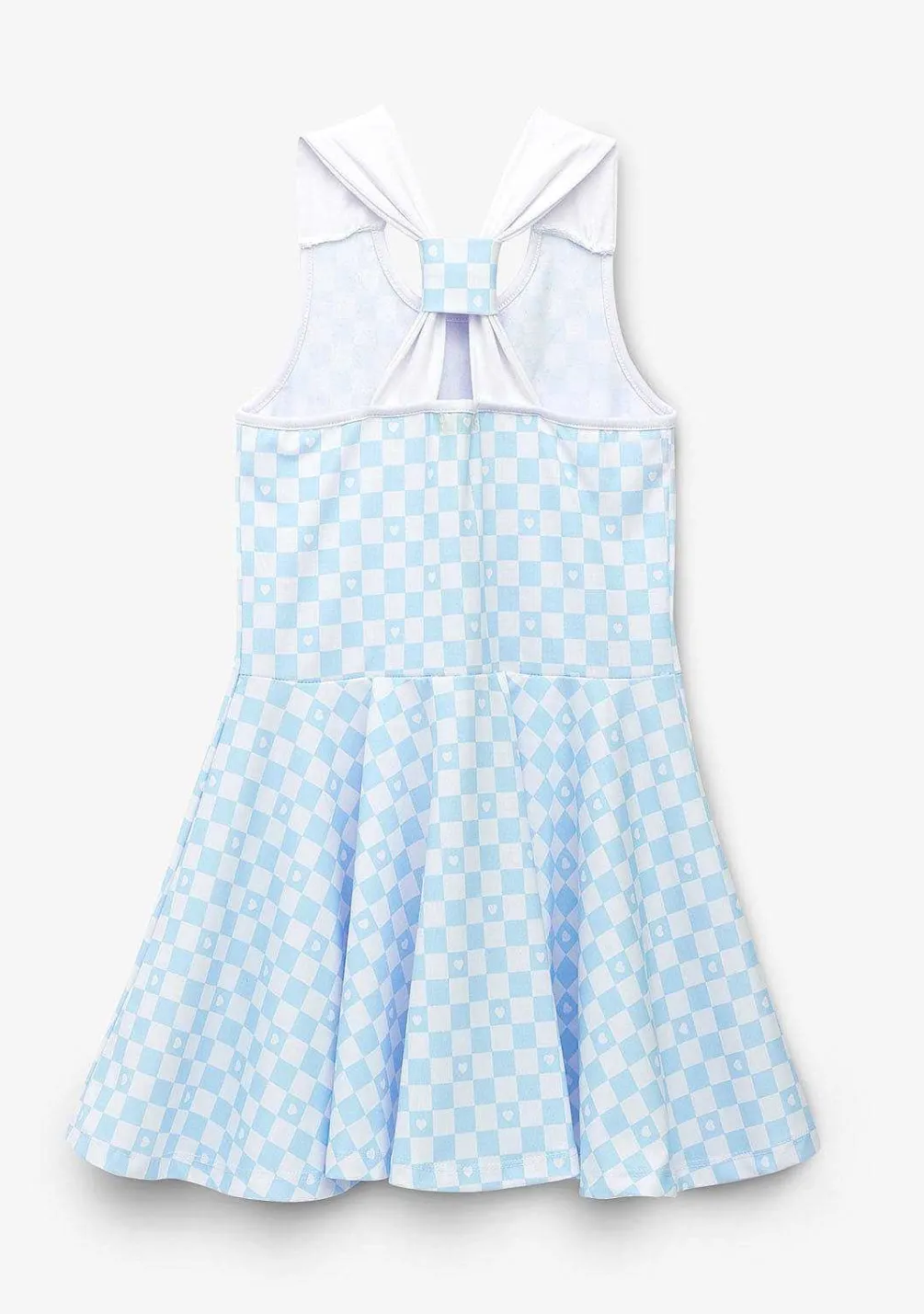 Roupas De Menina-Conguitos Vestido Skater Checkerboard Azul Claro Para Menina