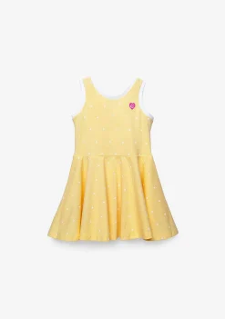 Vestidos-Conguitos Vestido Skater Menina Coracoes Amarelos