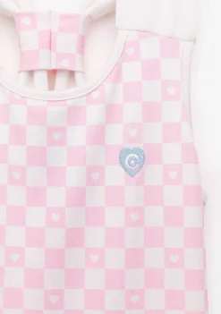 Roupas De Menina-Conguitos Vestido Skater Xadrez Rosa Feminino Para Menina