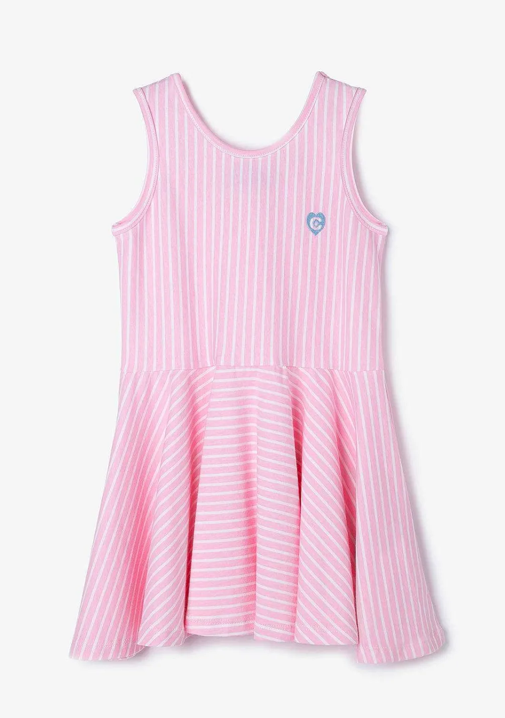 Vestidos-Conguitos Vestido Skatista Feminino Com Listras Rosa E Logotipo