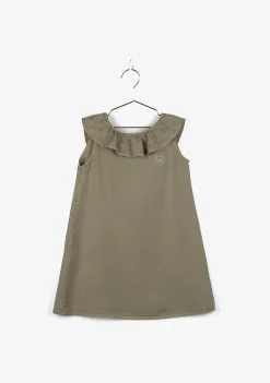 Vestidos-Conguitos Vestido Tencel Caqui De Menina