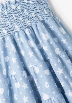 Roupas De Menina-Conguitos Vestido Unicornios Estrelas Coracoes Azul
